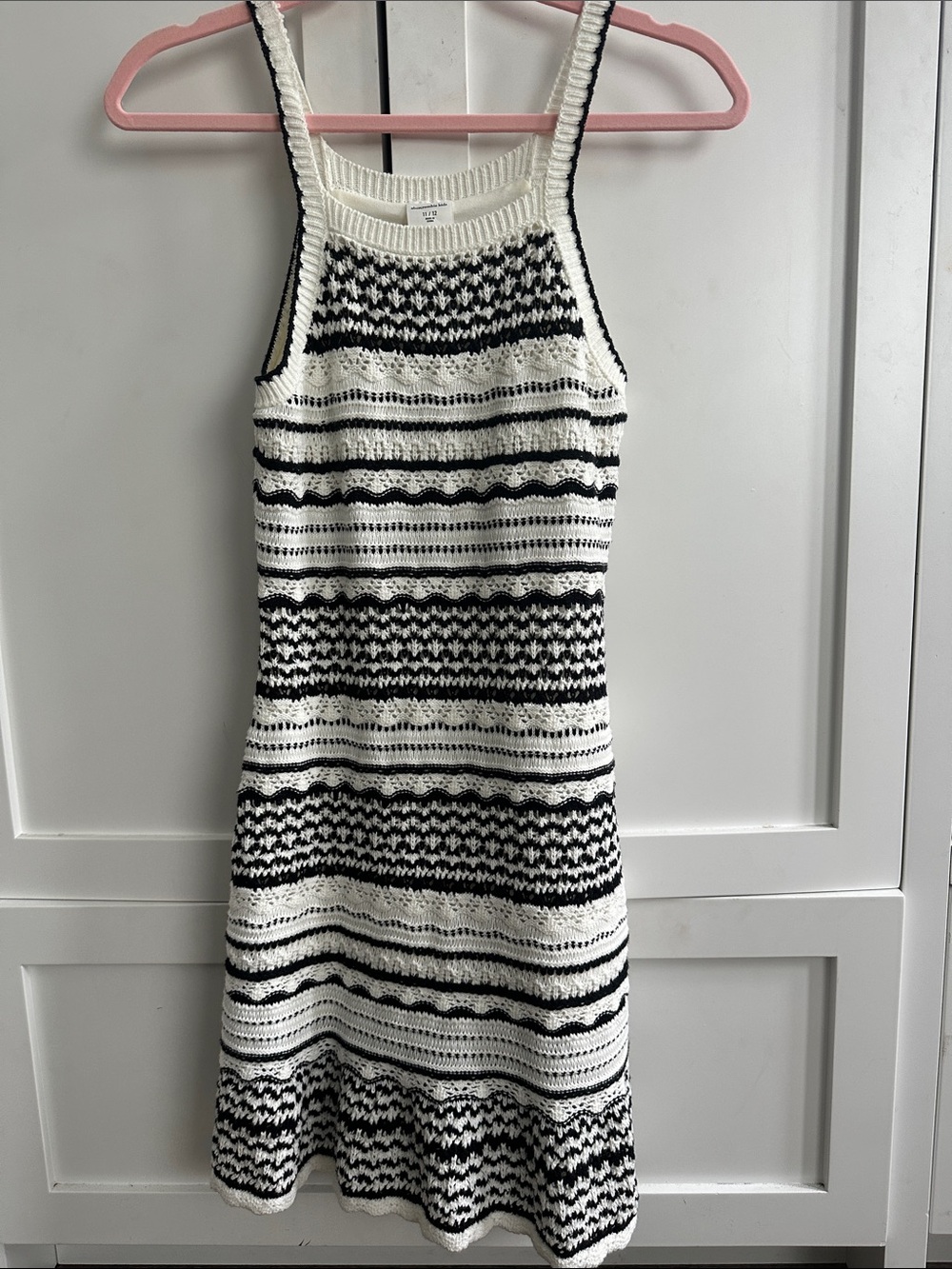abercrombie kids Black and White Striped Knit Sundress